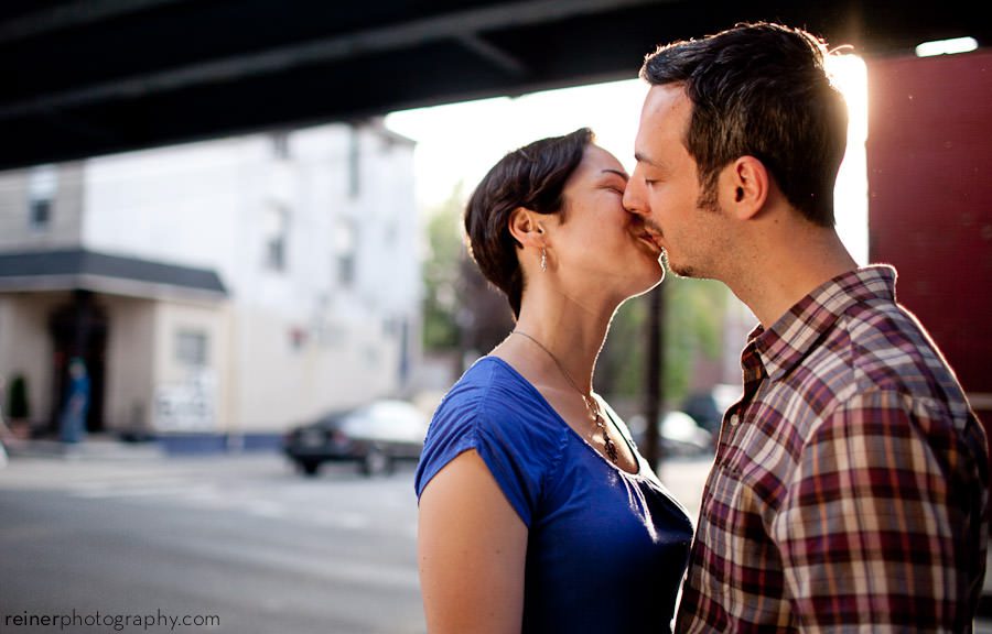 Engagement Photography under the El train in Fishtown Philadelphia