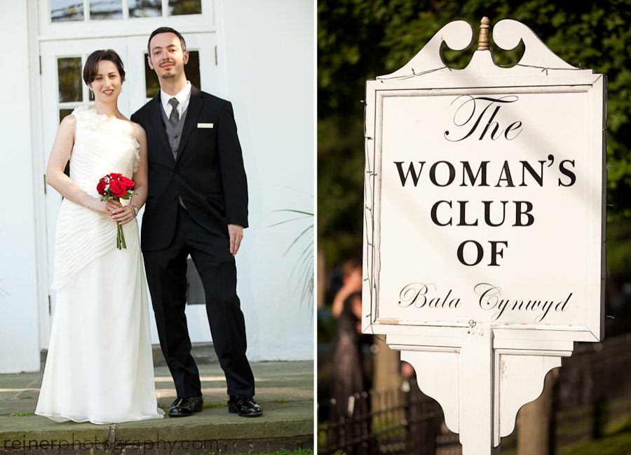 wedding couple at the woman's club of Bala Cynwyd philadelphia