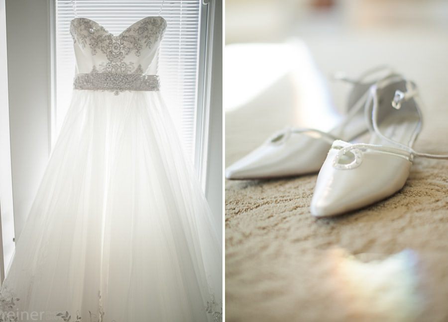 West Chester Wedding shoes and dress hanging