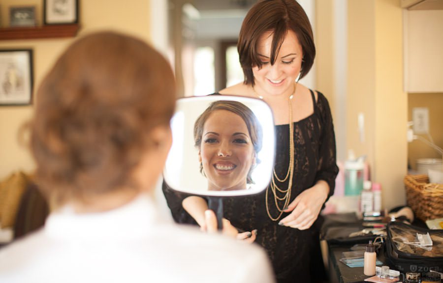 hair and makeup before west chester wedding