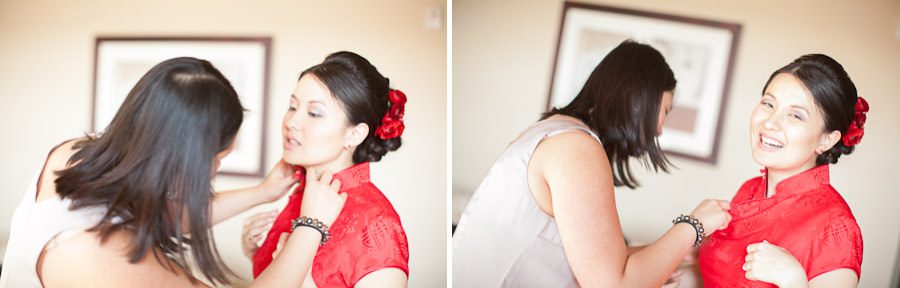 getting ready for tea ceremony before the Wedding