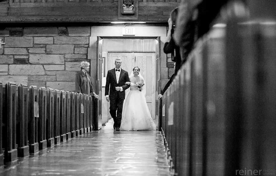 bride enters St Agnus church