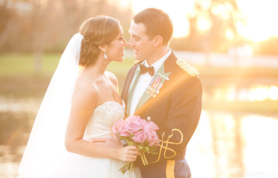 bride and groom pose for photographers at Downingtown Country Club wedding