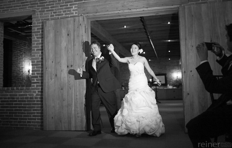 Grand entrance at the Cork Factory Hotel Photo of bride and groom entering wedding ceremony