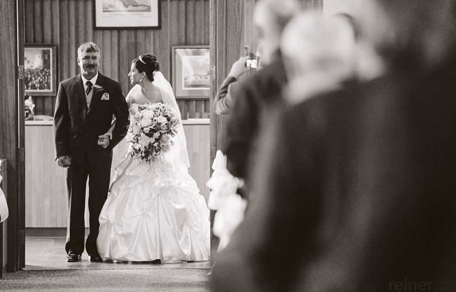 bride walking down isle with father - Allentown PA wedding photos by Reiner Photography