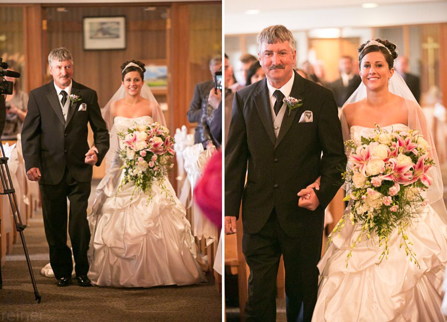 bride walking down isle with father - Allentown PA wedding photos by Reiner Photography