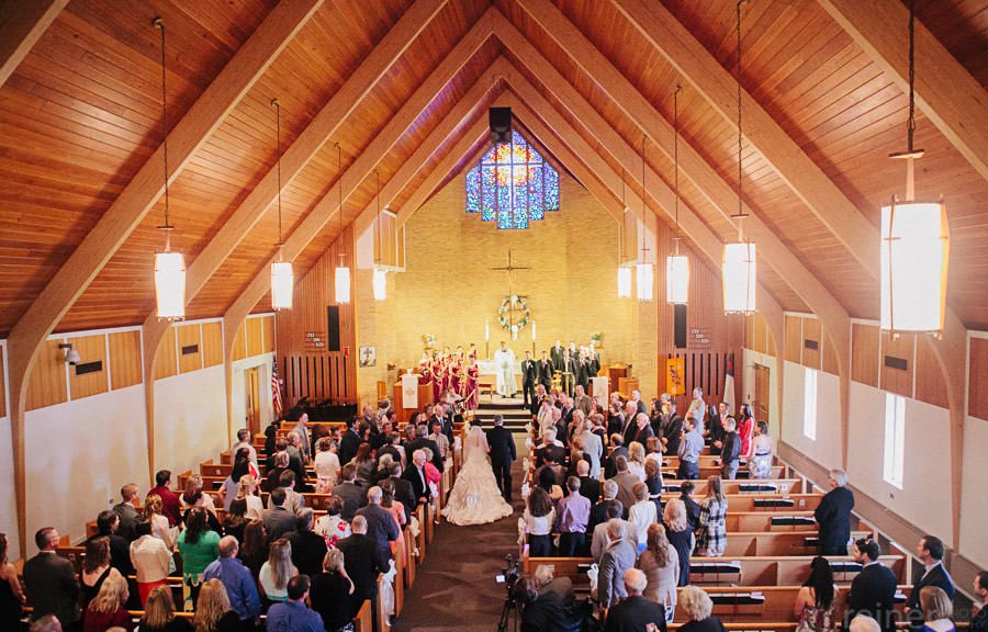 bride walking down isle with father - Allentown PA wedding photos by Reiner Photography
