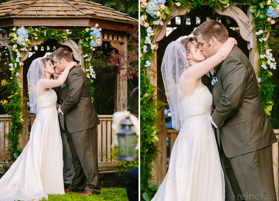 Columbia Station wedding photos - bride and groom at their ceremony by Reiner Photography