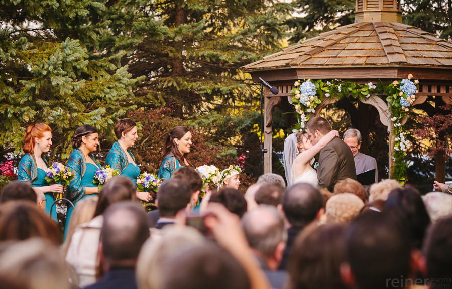 Columbia Station wedding photos - bride and groom at their ceremony by Reiner Photography