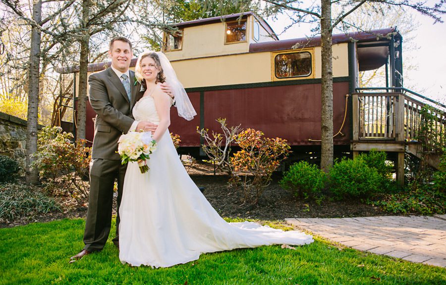 Columbia Station wedding photos - bride and groom at their ceremony by Reiner Photography