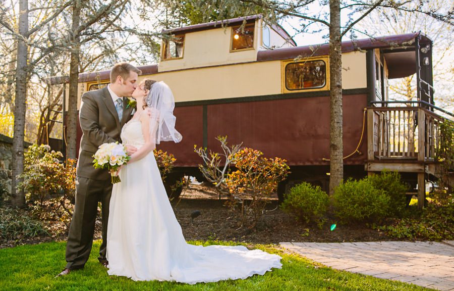 Columbia Station wedding photos - bride and groom at their ceremony by Reiner Photography