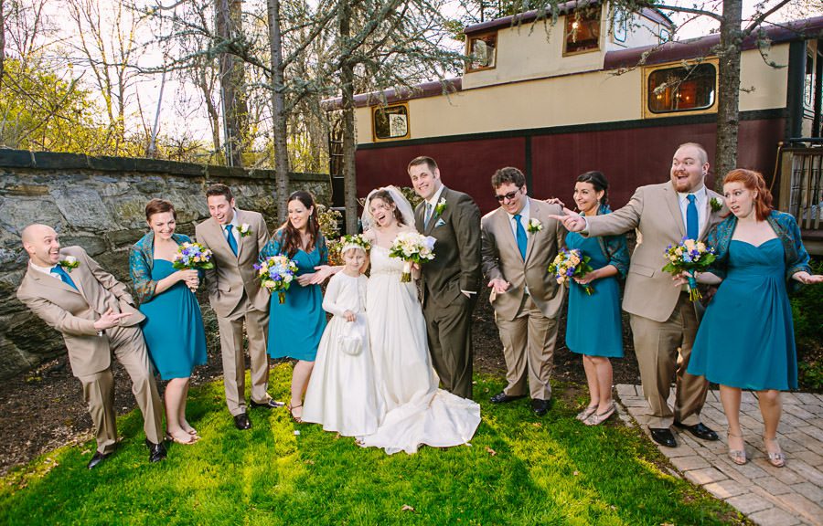 bridal party at Columbia Station - wedding photos by Reiner Photography