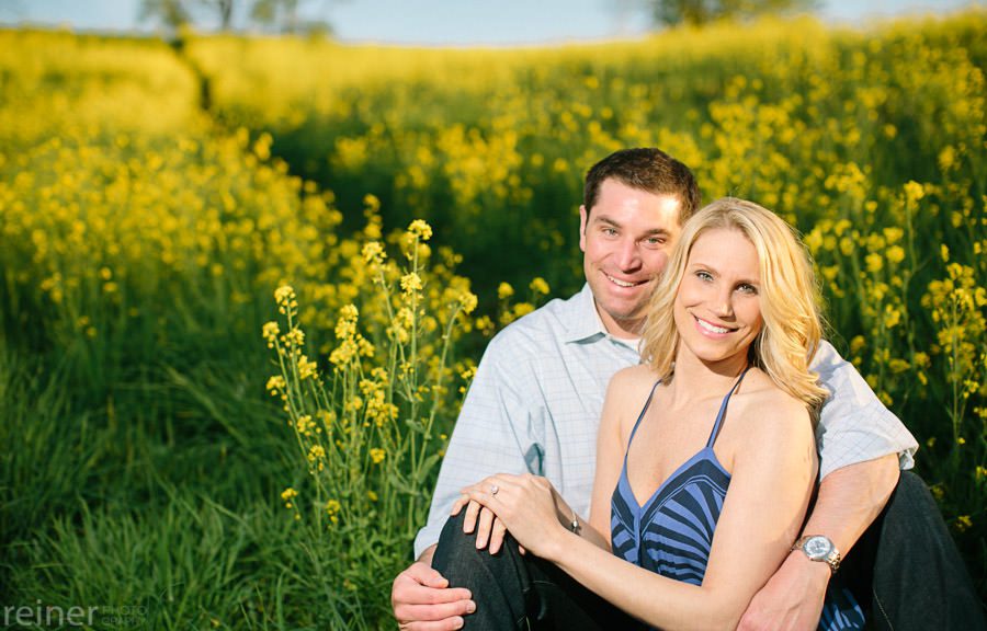 04 - West Chester Engagement Photos - Ashley and Jeff Engagement session photography- engaged couple in a field of yellow flowers