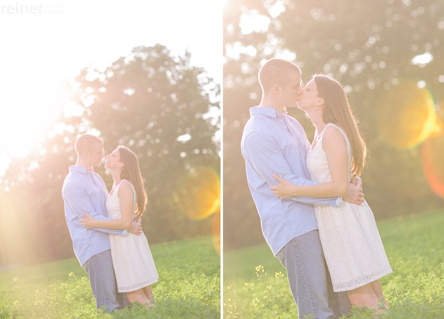 use of sun flare in engagement photo session by Reiner Photography