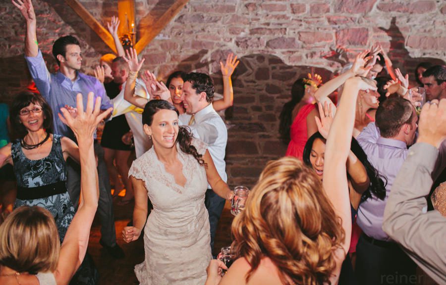 Jen and Mike's wedding reception at Barn on Bridge, by Philadelphia wedding Photographers Reiner Photography