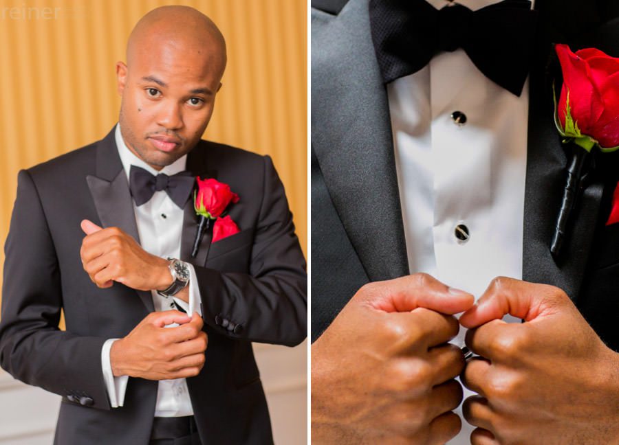 groom getting ready at Philadelphia Wedding at Ritz Carlton Hotel