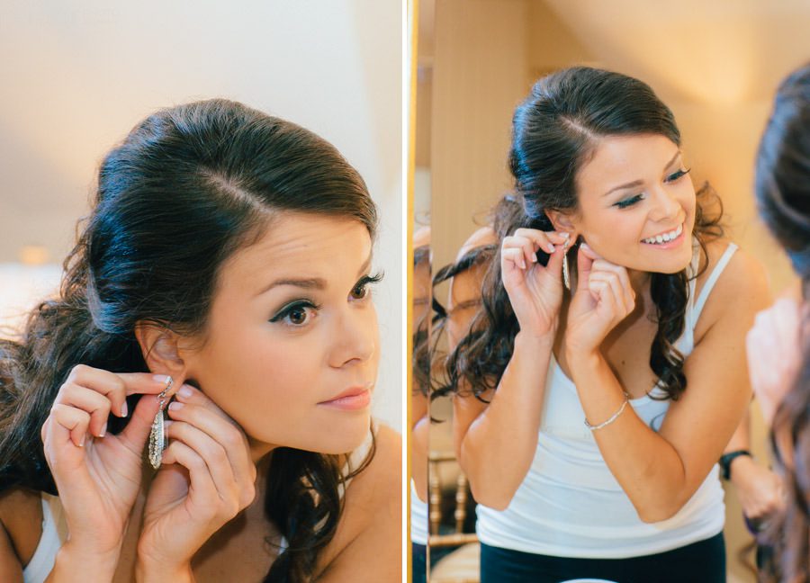 bride getting ready at Moorestown Community House Wedding