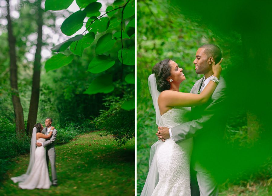 Love portrait bride and groom leaves Wedding Old Mill Rose Valley Media PA