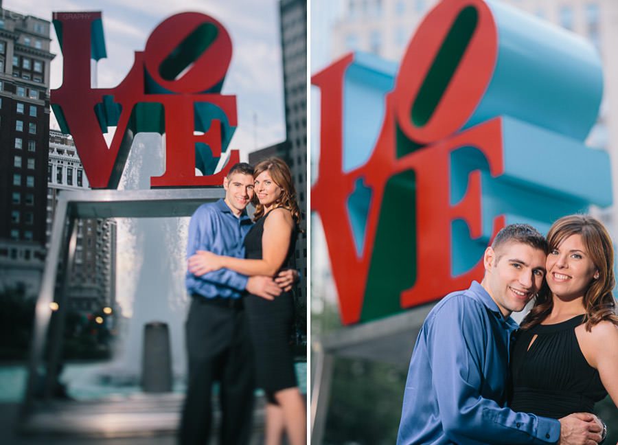 Love Sign philadelphia engagement photos