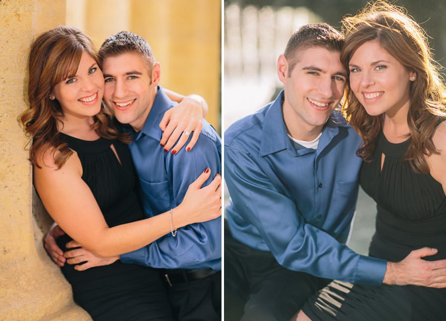 Art museum couples engagement picture