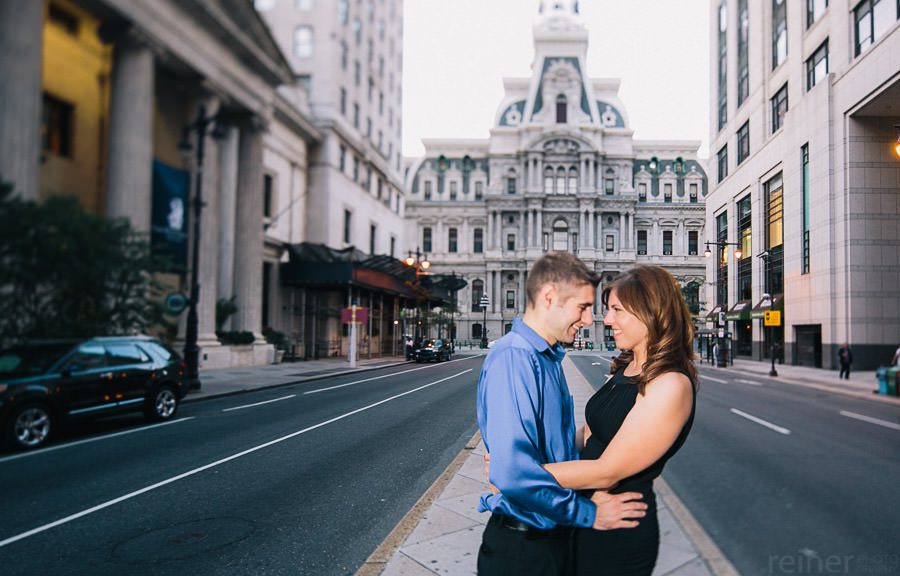 City Hall Philadelphia Engagement couple pictures by Reiner Photography