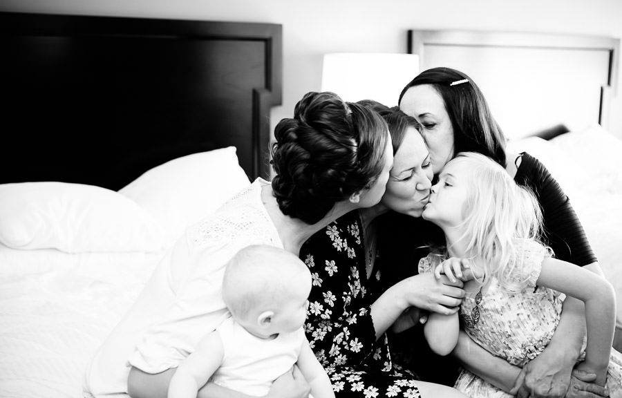 bride getting ready in hotel
