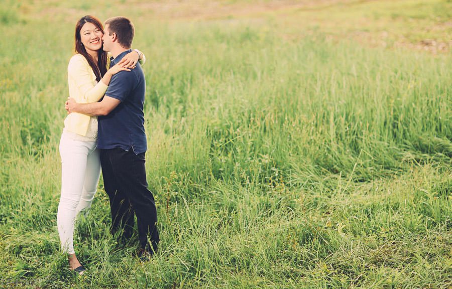 Field photo with couple engagement session 