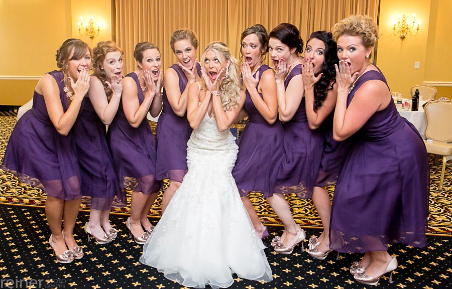 bridesmaids goofing around
