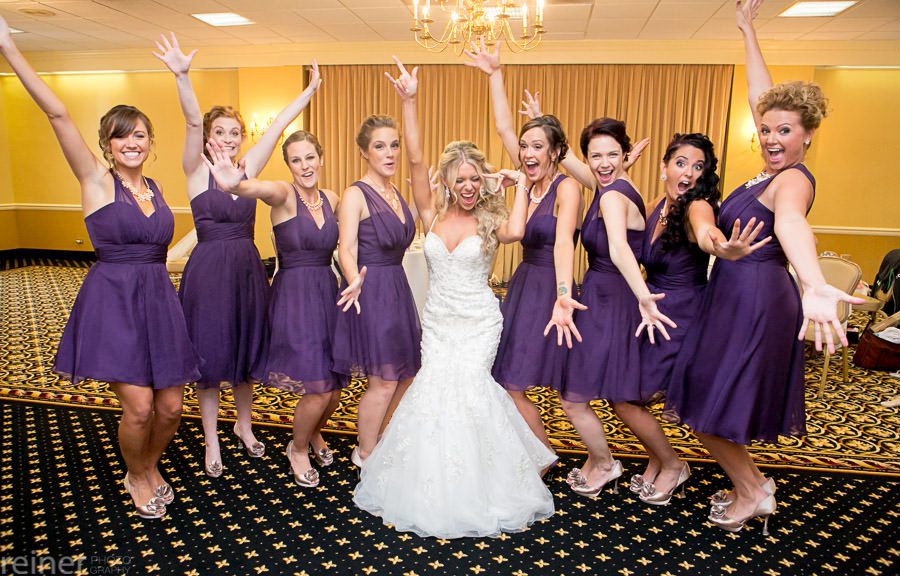 pretty bridesmaids, purple dresses 
