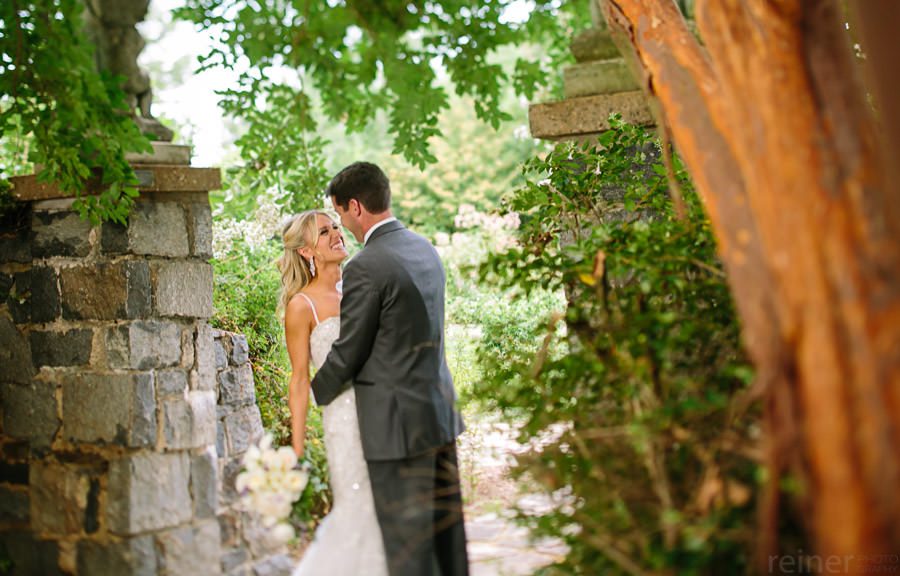 creative photo of bride & groom - tilt shift - 45mm tilt-shift wedding photograph