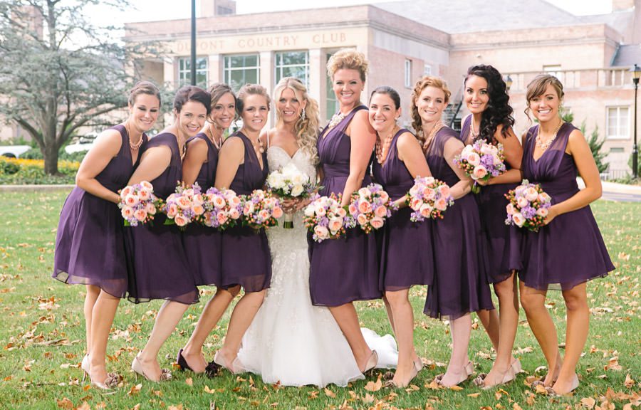 bride and bridesmaids, Dupont Country Club
