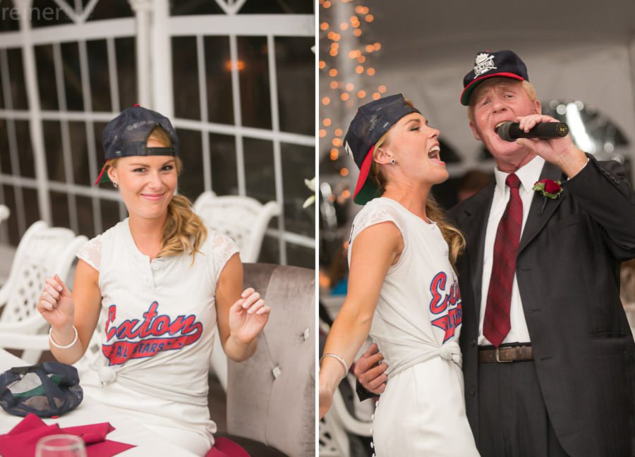 funny bride and father dance