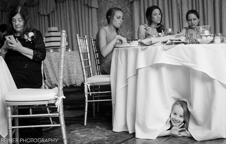 funny moment at Springfield Country Club reception for wedding