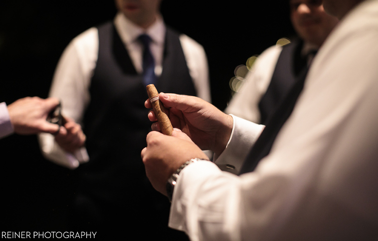 groomsmen smoking cigars