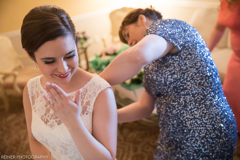 bride getting ready at Downingtown Country Club Wedding