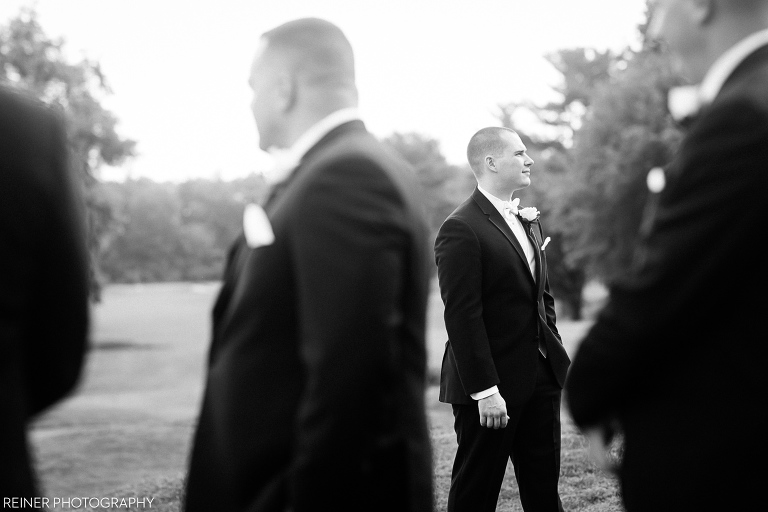 groom black and white image