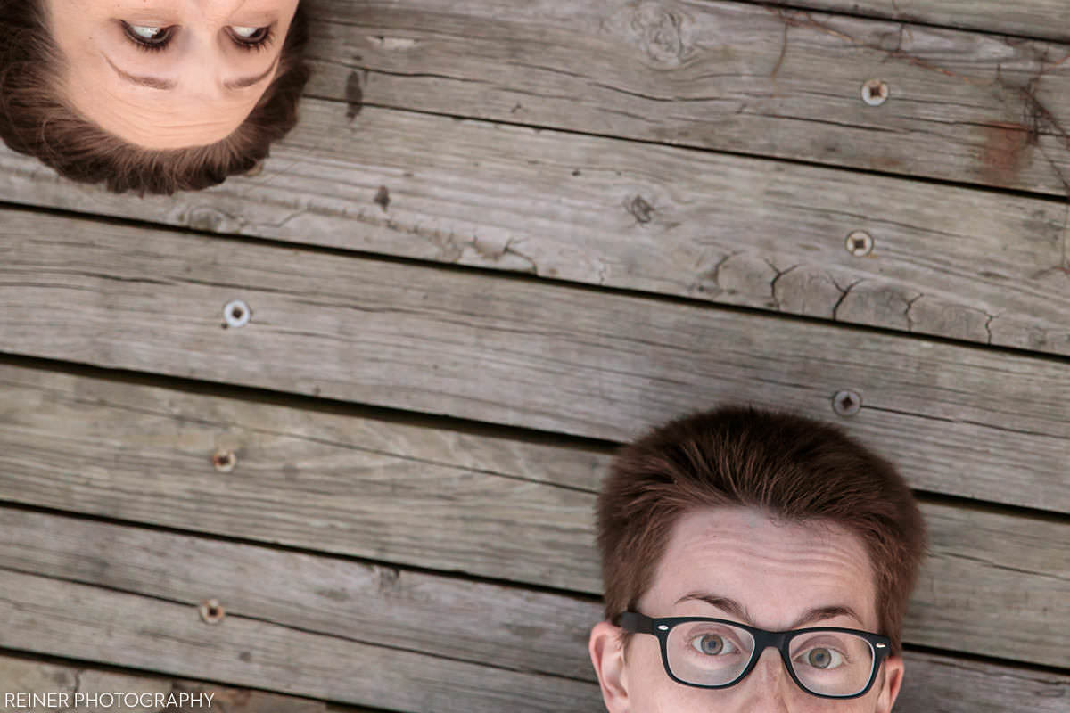 creative engagement photo idea for same sex couple