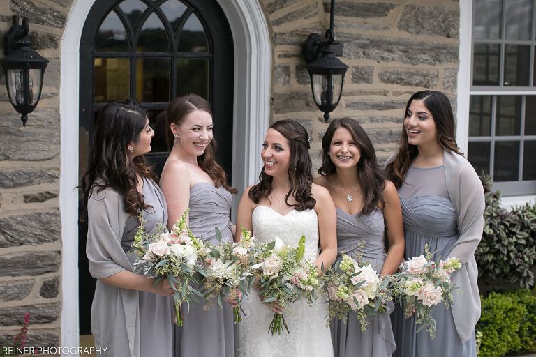 bridesmaids at Wedding at Manufacturers' Country Club