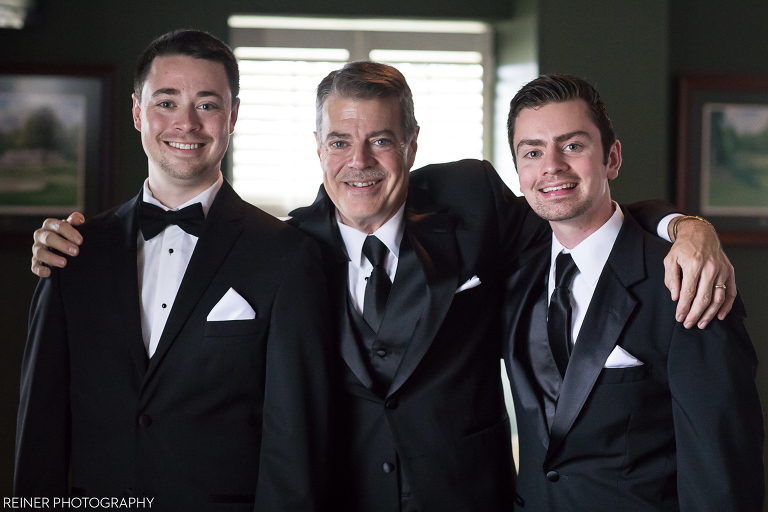 groom with dad and brother